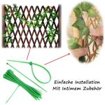 Efeu Künstlich Girlande, 12 Stück Grün Efeu mit Nylon Kabelbinder Pflanzen Efeuranke für Garten Hochzeit Party Wanddekoration