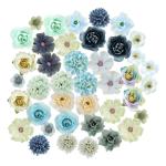 40 stuks kunstbloemen om te knutselen, 2,5 cm ~ 5 cm, bloemendecoratie, blauwe kleur kunstbloemen als echt, kunstbloemen bloemkoppen kunnen voor haarsieraden, kleding