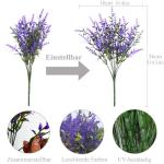 voor buiten, 12 bundels lavendel, , UV-bestendige balkonplanten, kunstplanten, struiken voor buiten, binnen, balkon, balkonbak, bloembak, lila