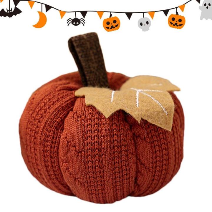 Herbstliche dekorative orangefarbene se, Strickfür Herbstdekoration - Wiederverwendbarer gestrickter - Weiche dekorative Ornamente, gehäkelte se