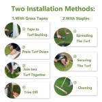 Kunstrasen Läufer Teppich 20 mm Florhöhe Grün Kunstrasen Rasen für Garten Haustiere und Hunde 2 x 4,5 m