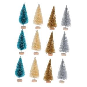 12St Mini-Weihnachtsbaum Weihnachtsfeier liefert Tischplatte aus Kiefernholz Tischbäume weihnachtsdeko für den einzug künstliche weihnachtsbäume Weihnachtsbedarf hölzern