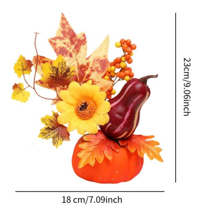 Halloween-Kürbisse, Ahornblätter, Ornament, Herbsternte, Dekor, neuartiges dekoratives Handwerk, Esstisch-Mittelstück für Geschäft und Büro, Style B