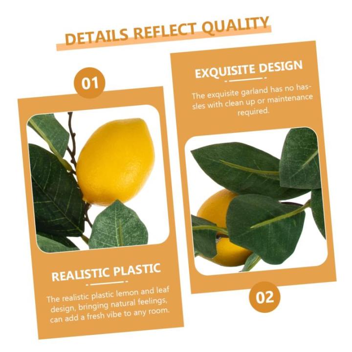 10 STK Simulation Zitronenrattan Künstliche Zitronenrankengirlande Obstdekor Künstliche Fruchtgirlande Blumenverzierungen Künstliche Girlande Szene Kunstpflanze Yellow Plastik