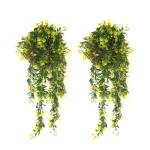 YGSAT , 2 stuks kunsthangplanten, kunststof planten, nepplanten voor binnen, hangplanten voor hangmanden voor binnen, buitentuin, bruiloftsfeestdecoratie (geel)