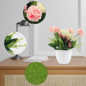 4 Künstliche Blumen im Topf Mini Kunstpflanze Künstliche Pflanzen Klein Chrysantheme Tischdeko Innen Außenbereich DIY Blumenarrangements Grünpflanzen für Balkon Zuhause Büro 