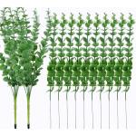 24 stuks eucalyptus kunstmatige eucalyptus planten, bladeren, decoratie, zilveren dollar voor bruiloftsfeesten, feesten, thuis, tafeldecoratie, bloemenarrangement, groen