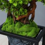 Künstlicher Bonsai-Baum Große künstliche Bonsai-Welcome-Kiefer, simulierte Topfpflanze, dekorativer Bonsai mit Blumenständer, Boden-Fake-Baum-Topf-Ornamente Künstliche Bäume 