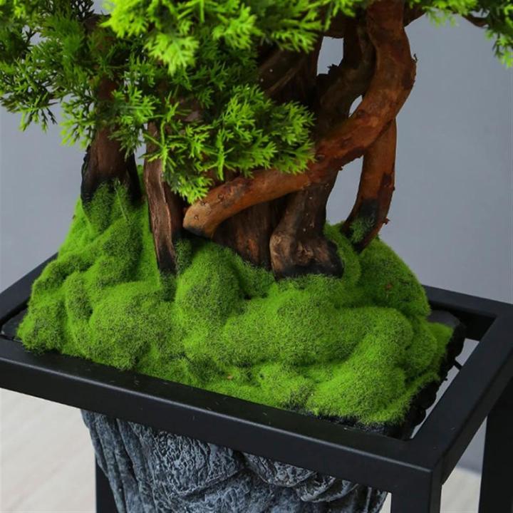 Künstlicher Bonsai-Baum Große künstliche Bonsai-Welcome-Kiefer, simulierte Topfpflanze, dekorativer Bonsai mit Blumenständer, Boden-Fake-Baum-Topf-Ornamente Künstliche Bäume 