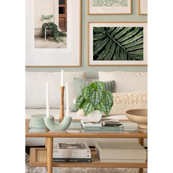 Set van 2 28 cm in pot voor woondecoratie, kunstkamerplanten, bloemstukken, thuis en op kantoor, desktop, bonsai, met potten, tafeldecoratie huis, balkon, kantoor decoratie