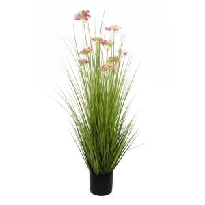 Kunstgras, kunstgras, decoratieve plant, kamerplant, groene plant, kunstmatige plant, decoratie, in zwarte pot, zeer realistisch, groen (108 cm - artikelen. MN-KP-2222)