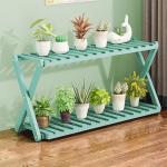 Blumenständer Mit 2 Ebenen, Blumentopfständer, Pflanzenleiter Für Draußen, Mehrstufiger Pflanzenständer Für Zuhause, Terrasse, Rasen, Garten, Balkon (D,47x25x70cm)