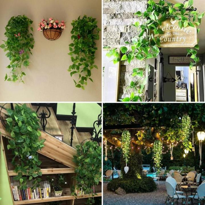 3 stuks kunsthangplanten, hangende , 95 cm, onderhoudsvrije , wijnstok, groene planten, plastic planten voor binnen en buiten, tuin, wanddecoratie