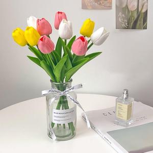 Künstliche Tulpenblumenarrangements, Raumdekorationsblumenarrangements, Hochwertige Wohnzimmer-Grünpflanzen(Secondary colour)