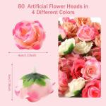 , 80 stuks, rozen, nepbloemen, decoratief, voor bruiloft, DIY, feestelijk, 4 kleuren