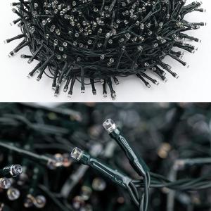 Led-clusterlichtsnoer, werkt op stroom, decoratie voor en buiten, tuin, kerstboom, bruiloft (500 leds, warm wit continu licht)