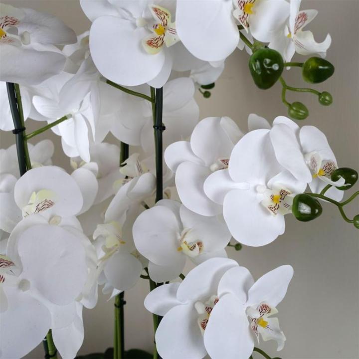 Realistische künstliche Orchideenpflanzen, vollständig getopft