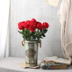 Kunstmatige Zijde Roos Bloem Enkele Stam Levensechte Nep Roos voor Bruiloft Boeket Bloemenarrangementen Huis Feest Bloemstuk Decoratie, 10 stuks (Rood)