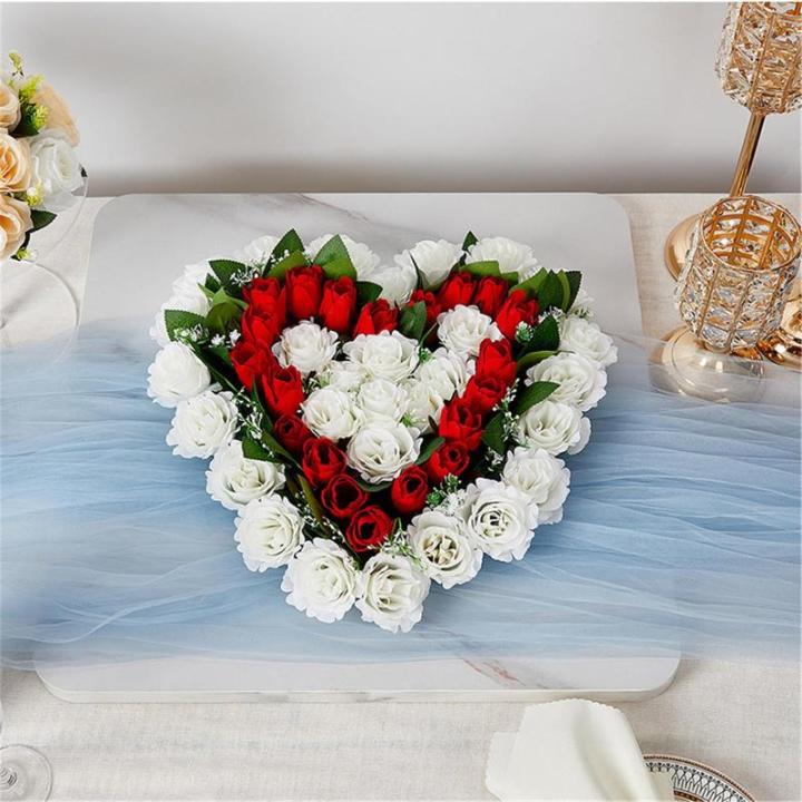 Künstliche Blumensträuße, künstliches Rosenarrangement für Hochzeit, Tafelaufsatz, Valentinstag, Dekoration, Foto-Requisiten