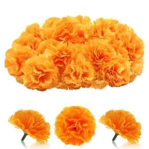 Kunstbloemen, 30 stuks, kunstbloemen, zijdemateriaal, langdurige schoonheid en onderhoudsvriendelijk, goed voor feestdecoratie, thuis, bruiloftsdecoratie (oranje)