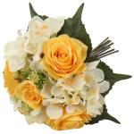 Kunstbloemen kunstboeket kunstplant bloemstukken set van 2 hortensia rozenboeket hoogte 30 cm decoratieve plant voor arrangementen feestdag tafel of bruiloft