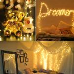 Kerstverlichting, 20M 200 LED Koperdraad Lichtslingers en Buiten Waterdicht 8 Modi Lichtslingers met Stekker Garland Licht voor Thuis, Feesten, Bruiloft, Kerstmis, Warm Wit