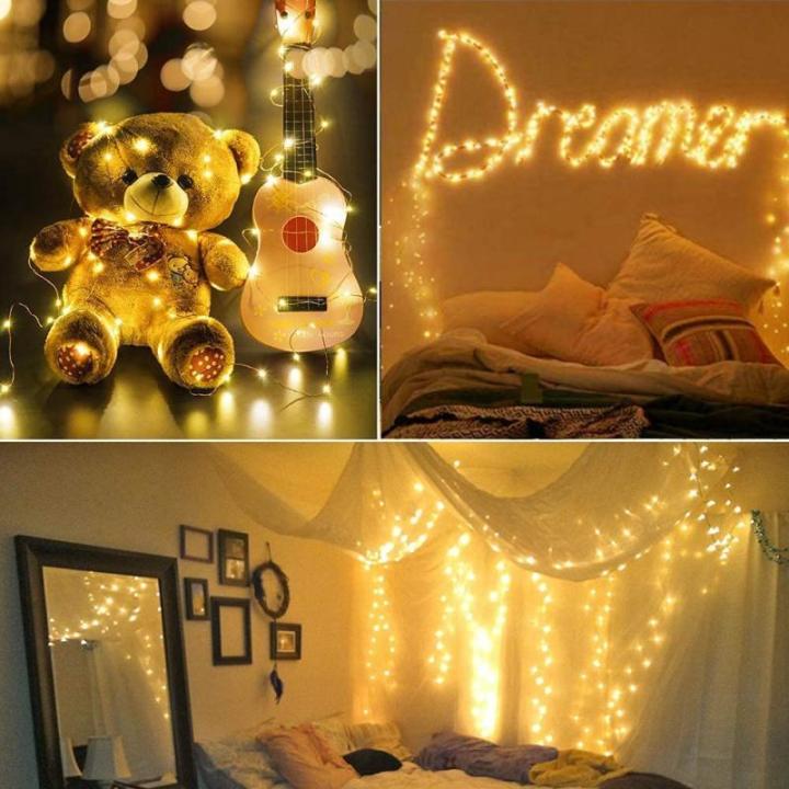 Kerstverlichting, 20M 200 LED Koperdraad Lichtslingers en Buiten Waterdicht 8 Modi Lichtslingers met Stekker Garland Licht voor Thuis, Feesten, Bruiloft, Kerstmis, Warm Wit