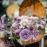 paarse zijde kunstmatige reten combo pioenroos bloem voor doe-het-zelf bruiloft bruidsboeket feest huisdecoraties (paars)