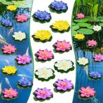 10 STK Künstliche Seerosen 10cm Schwimmende Blumen Seerose Schwimmend Lotusblüte Wasserlilie Seerose Kunstblume Lotusblume Künstliche Lotus Artificial für Gartenteich Dekoratio