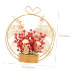 Künstlicher Korb Chinesisches Neujahr Beerenpicks Roter Topf Mittelstücke Rote Beeren Tischdekoration Weihnachtsbaumschmuck Chinesisches Neujahr Rote Beere Gefälschtes