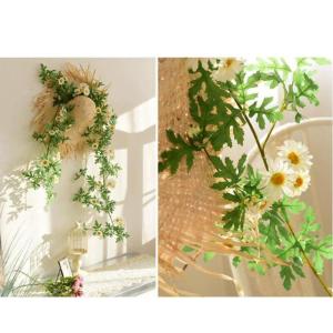 Simuliertes Gänseblümchen-Rattan, Dekoriert Mit Rattanblumen Aus Heizungsrohren, Wandpflanzen Zur Beschattung, Länge 170 cm(Roze)