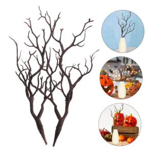 2St Halloween-Dekoration Äste künstliche Baumstäbe künstliche Rankenstiele künstliche Süße Halloween Dekoration Pflanzen Links DIY Bastelzweige DIY-Zweige für Blumenarrange