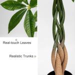90 cm grote Pachira Aquatica gelukskastanie bonsai in pot, kunstplant als echte kamerplant, decoratieve plant, kunstboom voor kantoor, eetkamer, woonkamer decoratie