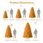 Kunstkerstboom, onverlichte oranje kerstboom, realistische kunstkerstboom, opvouwbare standaard, geschikt voor feestdecoratie, kunstkerstboom, 210 cm