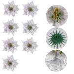 14 STK künstliche Blumen weihnachtsglitzerblumen dekorativ silberner Weihnachtsschmuck Rot Hochzeitsdekoration künstliche blüten Weihnachtsdekorationen dekorative Kunstblumen Sp