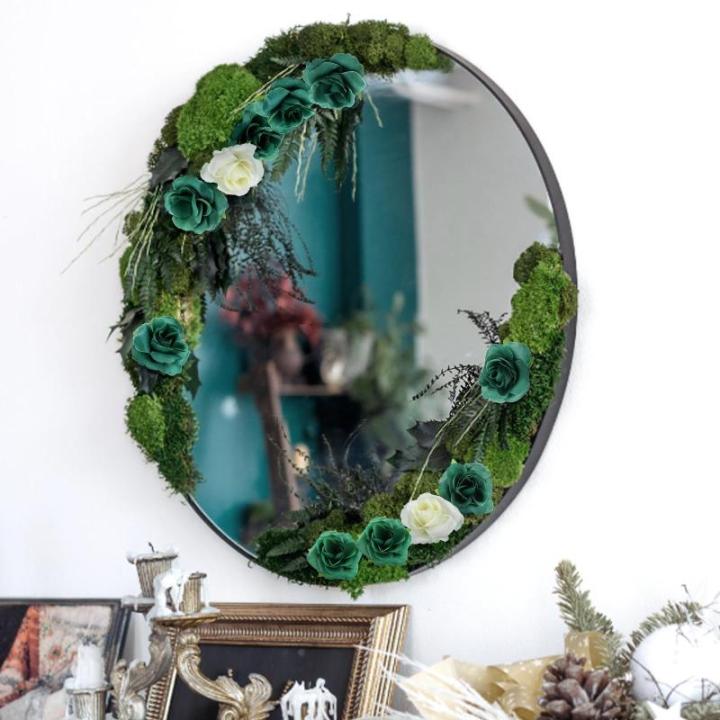Kunstbloemkoppen, 50 stuks, kunstbloemen, rozen, voor bruiloft, feest, decoratie, doe-het-zelf (diameter 4 cm, groen)