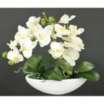Kunstorchidee in schaal, 27 cm, kunstbloem, kunstorchidee, phalaenopsis met pot, kunstplant, bruiloft, decoratie, vlinder, phalaenopsis, decoratieve bloem, zijden bloemen, bloemstu