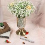 Real Touch Kunstmatige Gypsophila, 12 stuks, wit, voor bruiloft, feest, bruid, kantoordecoratie (wit)