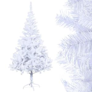 Kunstkerstboom, 180 cm, wit, pvc, kerstdecoratie, snel opgebouwd, klapsysteem, moeilijk ontvlambaar, voor thuis, kantoor, winkel, incl. metalen standaard