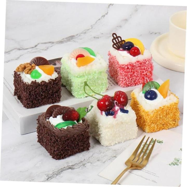 Fake Kuchen künstliche Kuchen 6 Stücke Simulation Kuchen Modell Kuchen Dekor Kühlschrank Magnet Shop Zubehör Dekorative Realistisches Essen