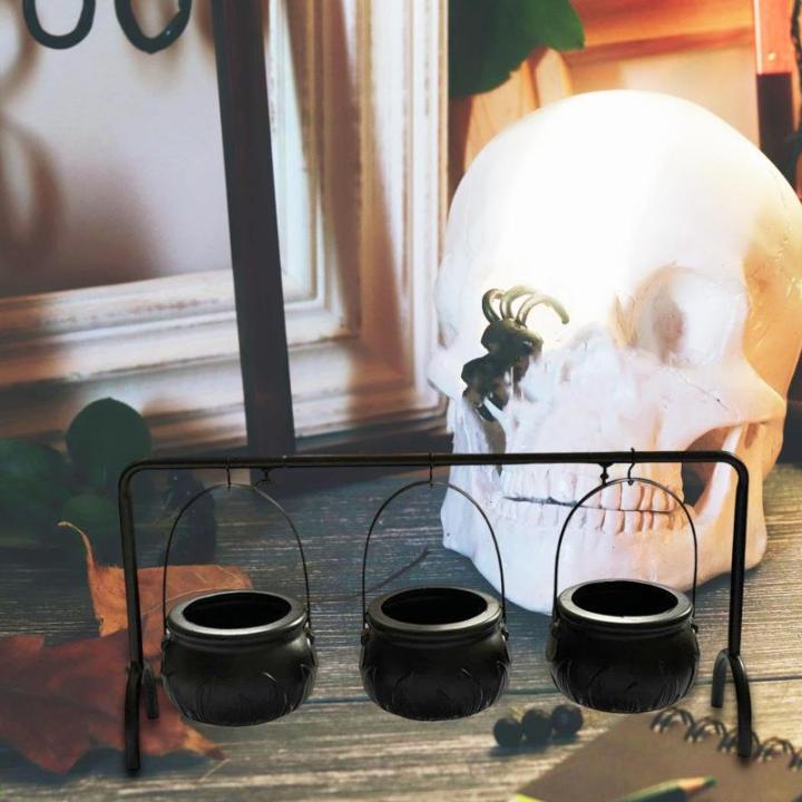 Hexeneimer-Ornament, Hexenglas, dekorativer Ornament-Süßigkeitseimer, Geschirreimer für Halloween, Schwarze Flamme