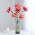Kunstmatige spinnenlelies, 5 stelen, 66,9 cm, Lycoris Radiata-bloemen, levensechte Lycoris Recoil nep-spinnenplant, zijden boeket decoratie voor thuis (B)