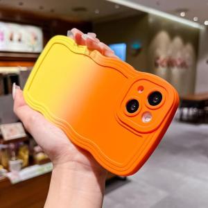 Miagon Gradient esthetische golfhoes voor iPhone XS Max, schattige golven, telefoonhoes voor dames en meisjes, krullend frame, design, siliconen TPU bumper beschermhoes