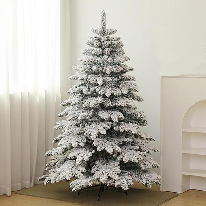 1.5m/1.8m Schneebeflockter Weihnachtsbaum, Aufklappbarer Künstlicher Weihnachtsbaum mit Metallständer, Weiße Schneespitzen, für die Partydekoration im Homeoffice(1.5m/5ft)