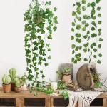 Kunstklimop, hangende slinger, klimop, kunstslinger, 2 stuks , voor esthetische decoratie, balkondecoratie