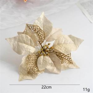 Glitzer Weihnachtsblumen Weihnachtsstern, Kunstblumen Weihnachten, Weihnachtsbaum Blumen Gold,DIY Simulation Blume Weihnachtssterne Blumen KüNstliche Spitzen Mit Clips (Silber,20 