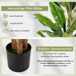 Bananenboom, kunstplant, kunstplant, banaan, 195 cm, grote kunstplant, bananenplant met 27 bladeren, kunstplant, plastic plant, decoratieve plant voor woonkamer, slaapkamer, kantoo