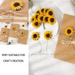 Kunstzonnebloemen, decoratie, 100 stuks met 5 stickers, enkele steel, zijde, zonnebloem als echt, nep zonnebloem, gele bloemen, voor bruiloft, feest, doe-het-zelf, uitnodigingskaar