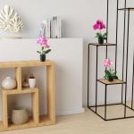 in pot (35 cm), set van 3 kunstorchideeën, kunstmatig afgestemde arrangement in hoogglans-keramische potten, decoratieve kunstorchideeën (rosé-arrangement)