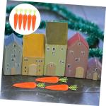 2 Sätze Karotte Gefälschte Gemüserequisiten Miniatur-tierfiguren Künstliches Pflanzendekor Mini-gemüse Mini-plüschtiere Minifiguren Möhren Schaumstoff Styropor 25 Stück * 2